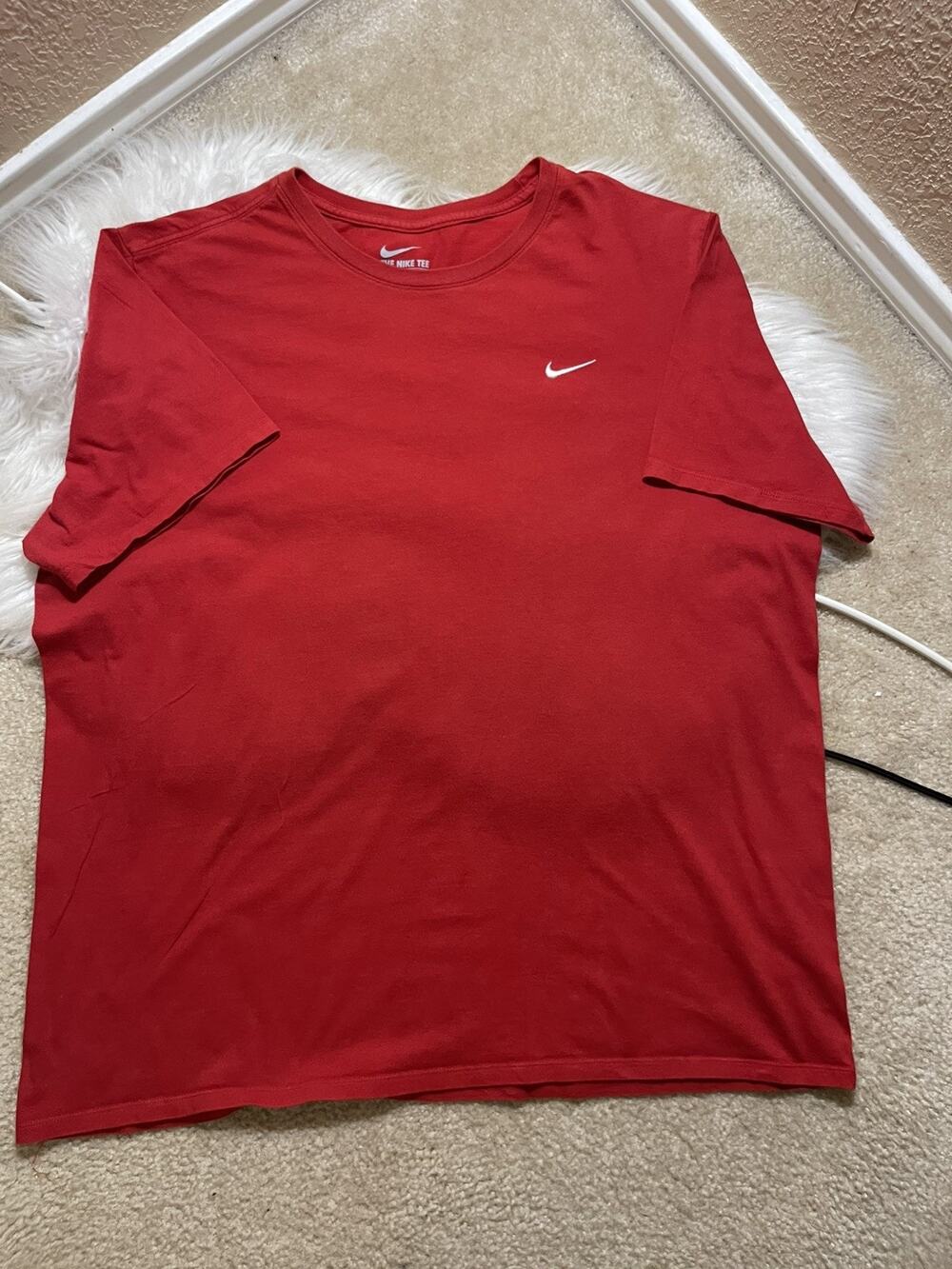 Nike Dri Fit Athletic Cut T Shirt Mens XXL Red Performance Swoosh Activewear